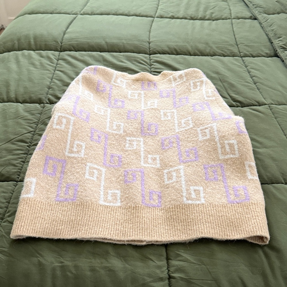 & Other Stories Relaxed Jacquard Knit Cardigan Sweater in Beige White Motif M - Picture 2 of 4